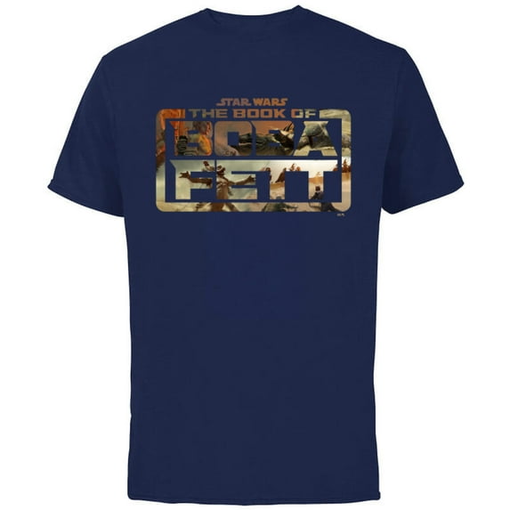 Star Wars The Book of Boba Fett Series Logo - Short Sleeve Cotton T-Shirt for Adults - Customized-Navy