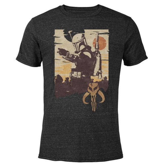 Star Wars The Book of Boba Fett Tatooine Battle - Short Sleeve Blended T-Shirt for Adults – Customized-Black