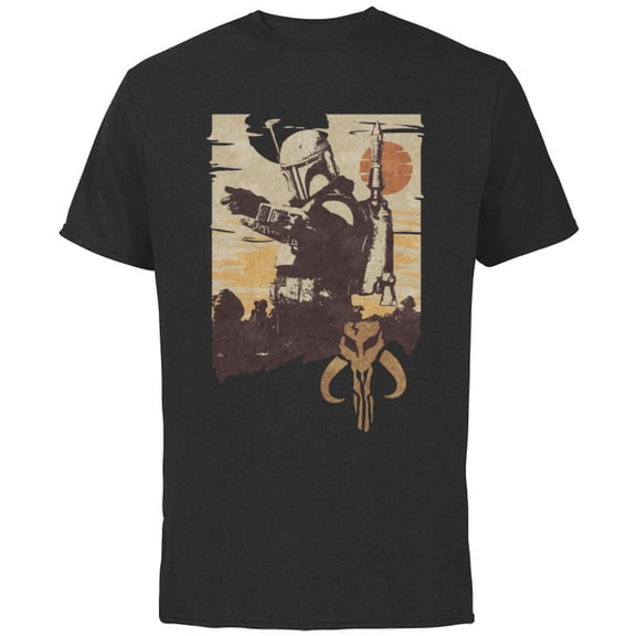 Star Wars The Book of Boba Fett Tatooine Battle - Short Sleeve Cotton T-Shirt for Adults - Customized-Black