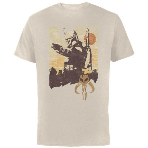 Star Wars The Book of Boba Fett Tatooine Battle - Short Sleeve Cotton T-Shirt for Adults - Customized-Natural