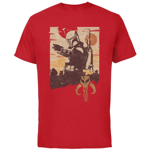 Star Wars The Book of Boba Fett Tatooine Battle - Short Sleeve Cotton T-Shirt for Adults - Customized-Red