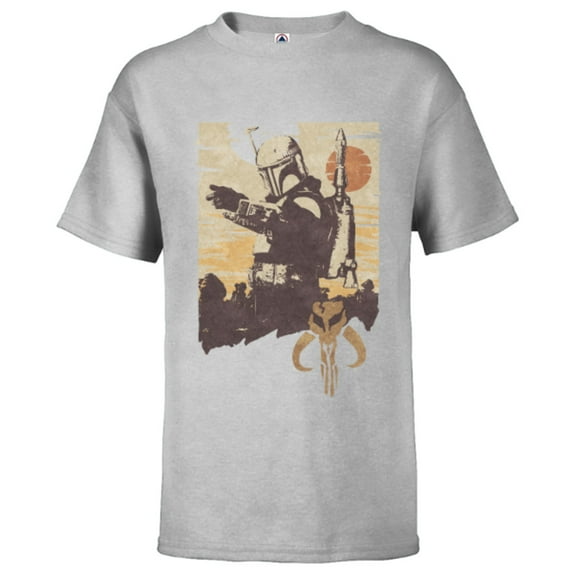 Star Wars The Book of Boba Fett Tatooine Battle - Short Sleeve T-Shirt for Kids – Customized-Athletic Heather