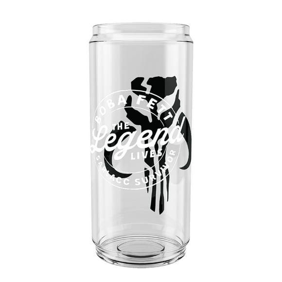 Star Wars: The Book of Boba Fett The Legend Lives Mandalorian Crest Tritan Can Shaped Cup Clear 16 oz.