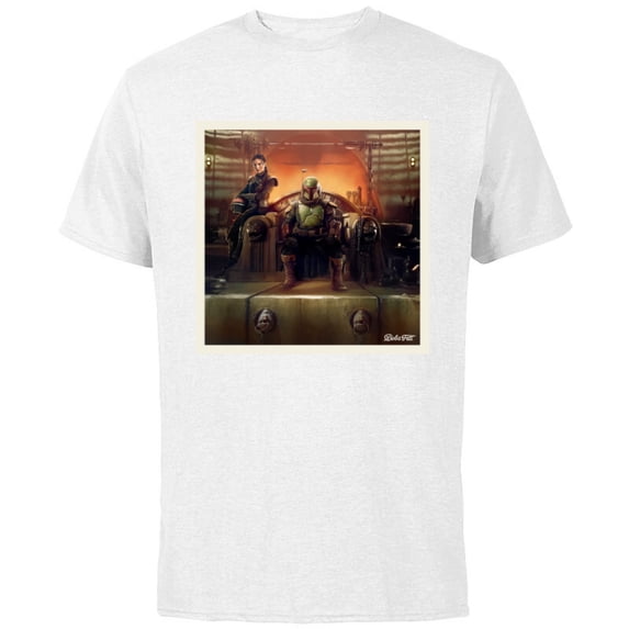 Star Wars The Book of Boba Fett and Fennec Shand Polaroid - Short Sleeve Cotton T-Shirt for Adults - Customized-White