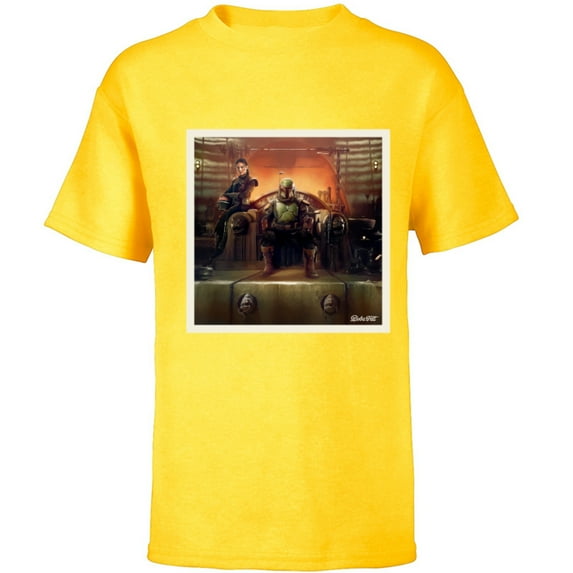 Star Wars The Book of Boba Fett and Fennec Shand Polaroid - Short Sleeve T-Shirt for Kids – Customized-Yellow