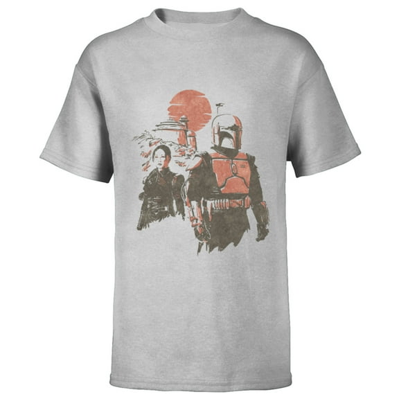 Star Wars The Book of Boba Fett and Fennec Shand - Short Sleeve T-Shirt for Kids – Customized-Athletic Heather