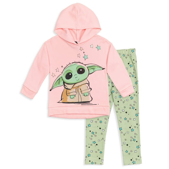 Star Wars The Child Infant Baby Girls Pullover Fleece Hoodie and Leggings Outfit Set Infant to Big Kid