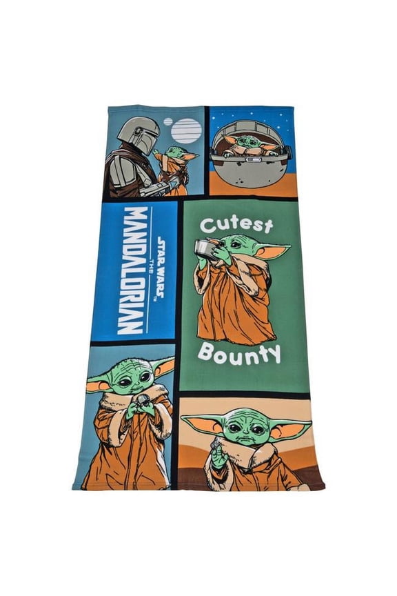 845674 27 x 54 in. Star Wars the Mandalorian the Child Montage Beach Towel