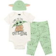 thumbnail image 1 of Star Wars The Child Newborn Baby Boys Bodysuit Pants and Hat 3 Piece Outfit Set Newborn to Infant, 1 of 5