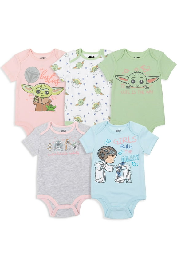 The Child Newborn Baby Girls 5 Pack Bodysuits Newborn to Infant