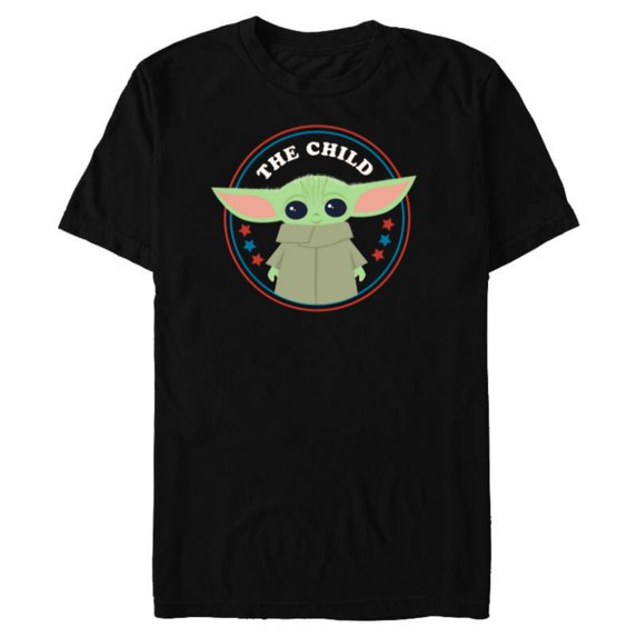 Star Wars The Child Red White and Blue Stars - Short Sleeve Blended T-Shirt for Adults - Customized-Black