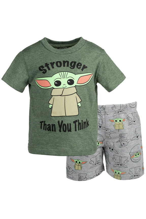 The Child T-Shirt and French Terry Shorts Outfit Set, 2-pcs, 5T, Green
