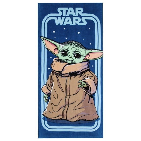 Star Wars The Child Vintage Baby Yoda Cotton Beach Towel, 28 x 58 inches