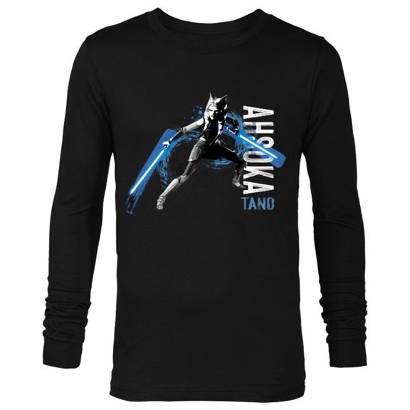 Star Wars The Clone Wars Ahsoka Tano Dual Lightsabers - Long Sleeve T-Shirt for Men - Customized-Black