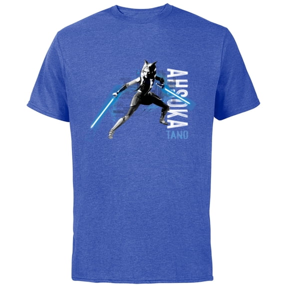 Star Wars The Clone Wars Ahsoka Tano Dual Lightsabers - Short Sleeve Cotton T-Shirt for Adults - Customized-Royal Heather