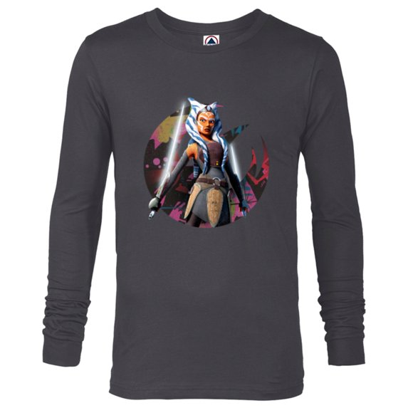 Star Wars The Clone Wars Ahsoka Tano Fearless Jedi - Long Sleeve T-Shirt for Men - Customized-Charcoal Heather