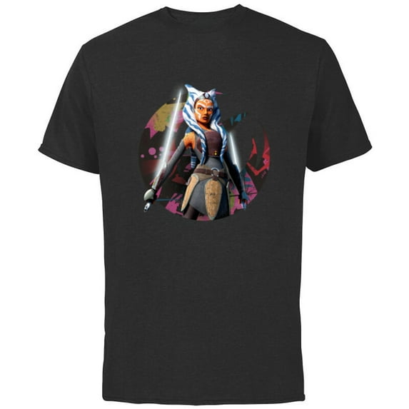 Star Wars The Clone Wars Ahsoka Tano Fearless Jedi - Short Sleeve Cotton T-Shirt for Adults - Customized-Black