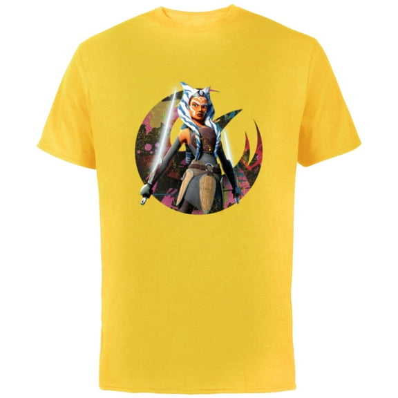 Star Wars The Clone Wars Ahsoka Tano Fearless Jedi - Short Sleeve Cotton T-Shirt for Adults - Customized-Yellow