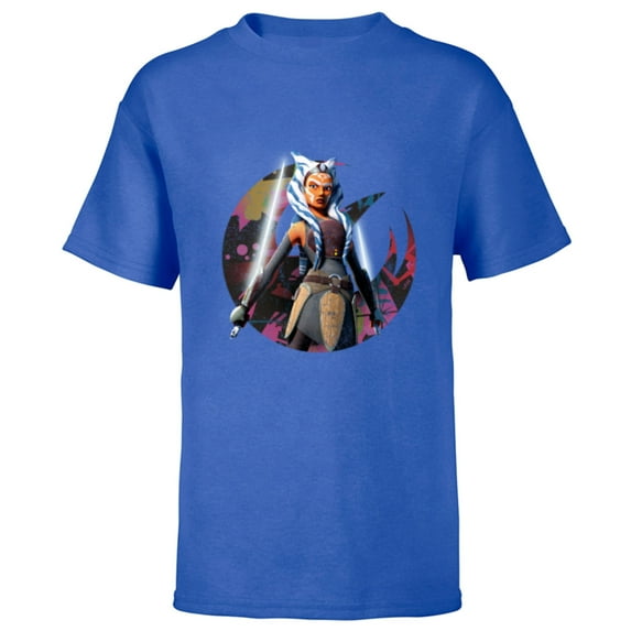 Star Wars The Clone Wars Ahsoka Tano Fearless Jedi - Short Sleeve T-Shirt for Kids - Customized-Royal