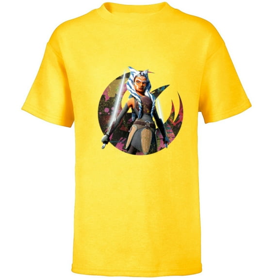 Star Wars The Clone Wars Ahsoka Tano Fearless Jedi - Short Sleeve T-Shirt for Kids - Customized-Yellow