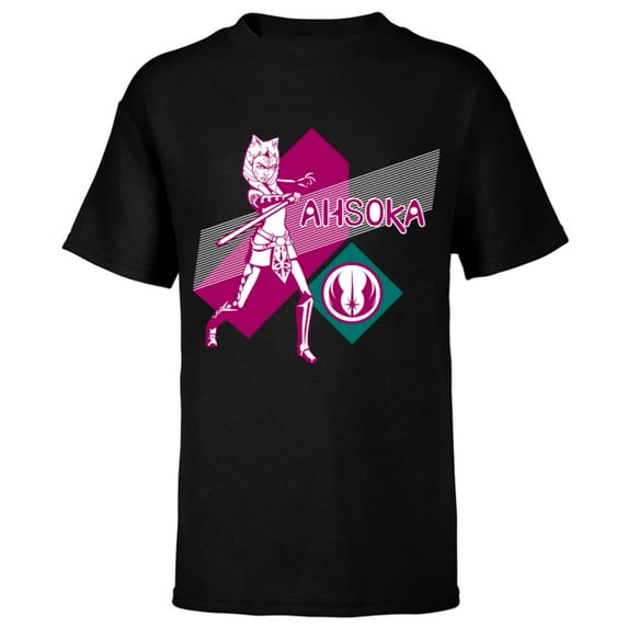 Star Wars The Clone Wars Ahsoka Tano Jedi Order - Short Sleeve T-Shirt for Kids - Customized-Black