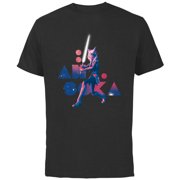 Star Wars The Clone Wars Ahsoka Tano Pink Galaxy - Short Sleeve Cotton T-Shirt for Adults - Customized-Black