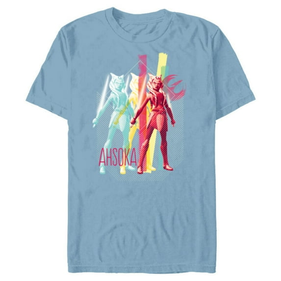 Star Wars The Clone Wars Ahsoka Tano Pop Art Repeat - Short Sleeve Blended T-Shirt for Adults - Customized-Ocean Blue