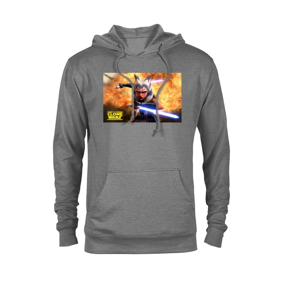 Star Wars The Clone Wars Ahsoka Tano Teaser Poster - Pullover Hoodie for Adults- Customized-Graphite Heather