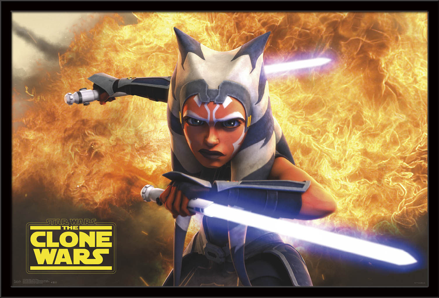 Star Wars: The Clone Wars - Ahsoka Tano Wall Poster, 22.375" x 34", Framed