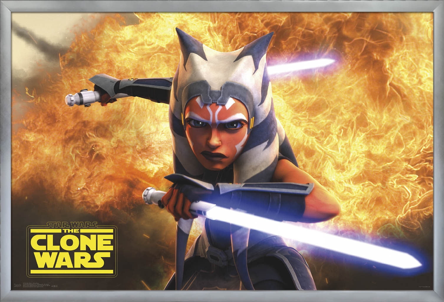 Star Wars: The Clone Wars - Ahsoka Tano Wall Poster, 22.375" x 34", Framed