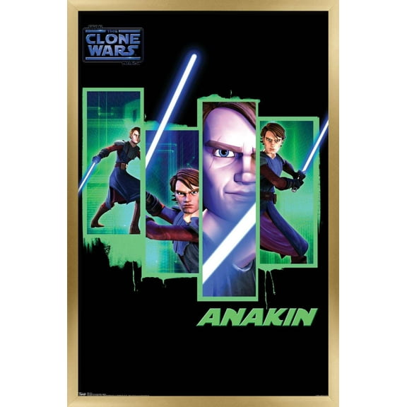 Star Wars: The Clone Wars - Anakin Wall Poster, 14.725" x 22.375", Framed