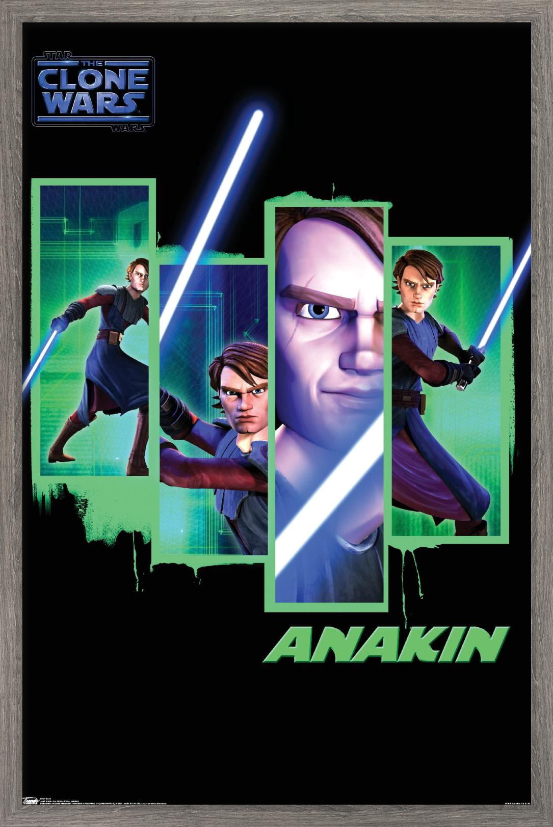 Star Wars: The Clone Wars - Anakin Wall Poster, 22.375" x 34", Framed