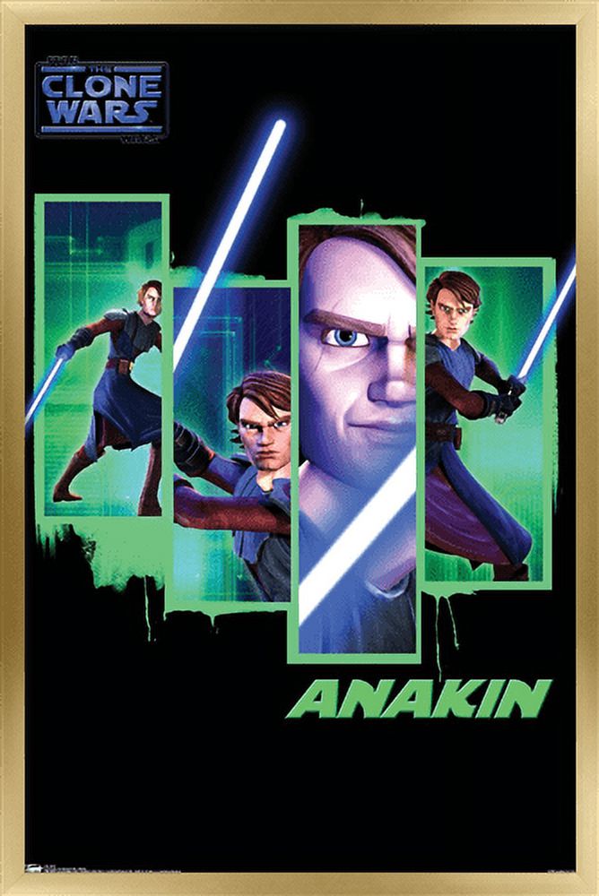 Star Wars: The Clone Wars - Anakin Wall Poster, 22.375" x 34", Framed