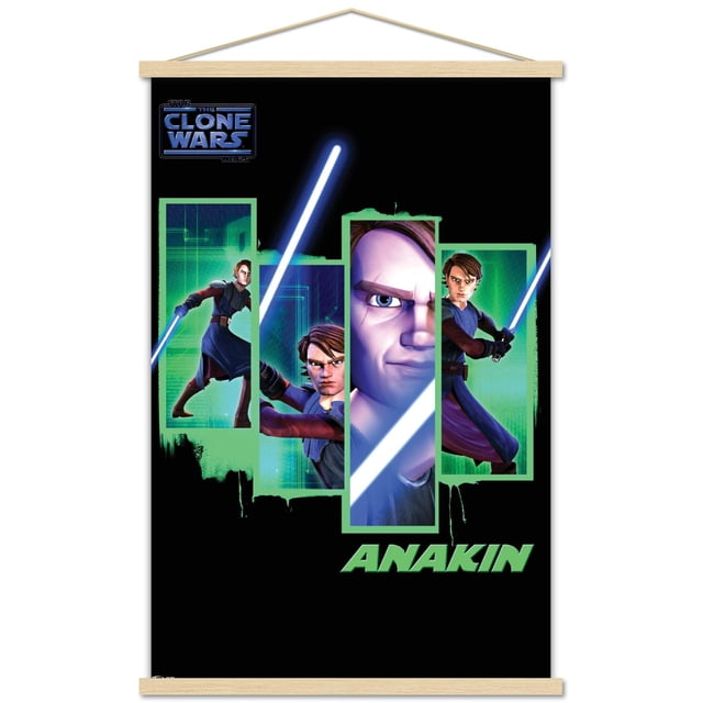 Star Wars: The Clone Wars - Anakin Wall Poster with Wooden Magnetic ...