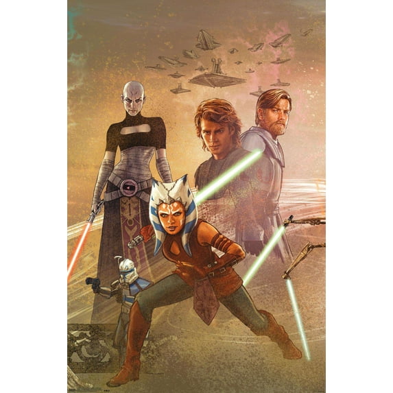 Star Wars: The Clone Wars - Celebration Mural Wall Poster, 14.725" x 22.375"