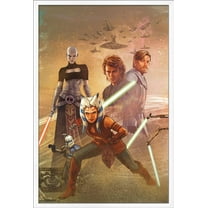 Star Wars: The Clone Wars - Celebration Mural Wall Poster, 22.375" x 34", Framed