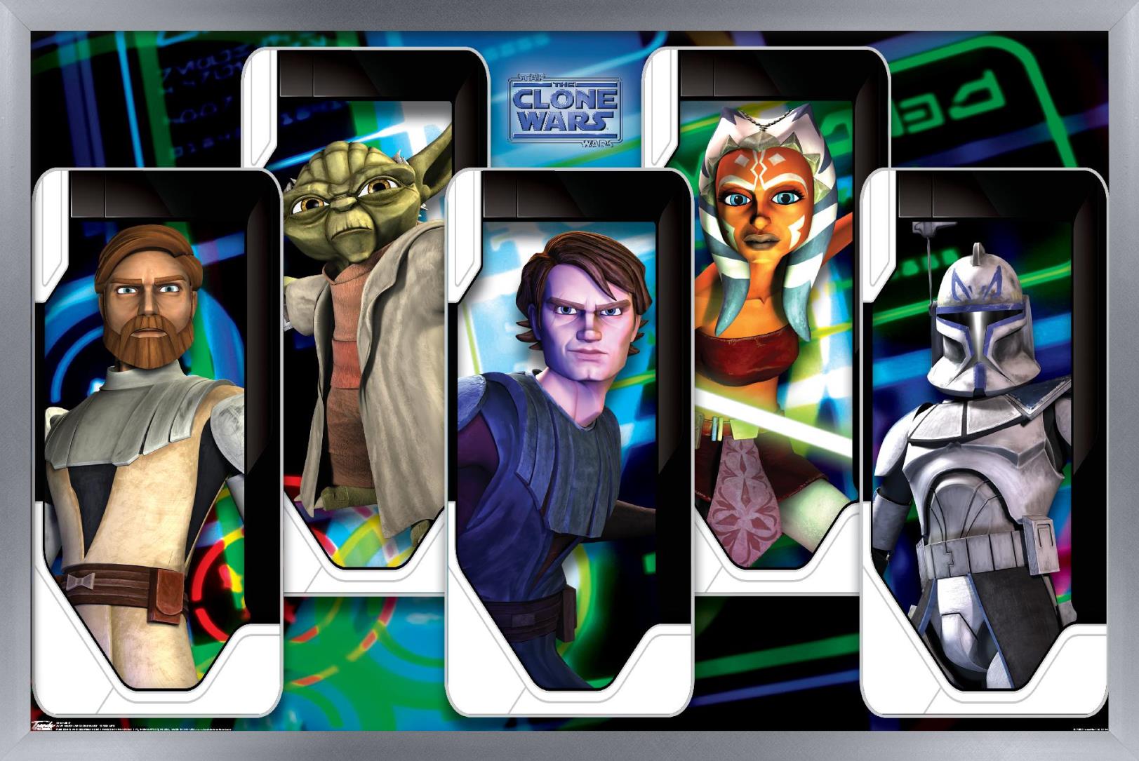Star Wars: The Clone Wars - Close Ups Wall Poster, 14.725" x 22.375" Framed