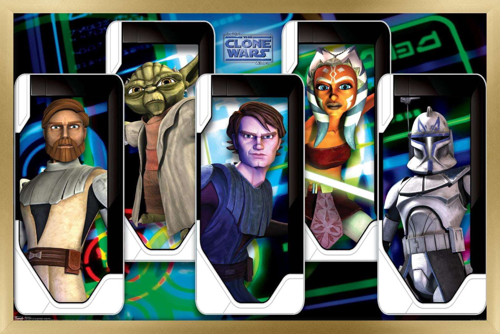 Star Wars: The Clone Wars - Close Ups Wall Poster, 14.725" x 22.375", Framed