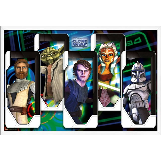 Star Wars: The Clone Wars - Close Ups Wall Poster, 22.375" x 34", Framed