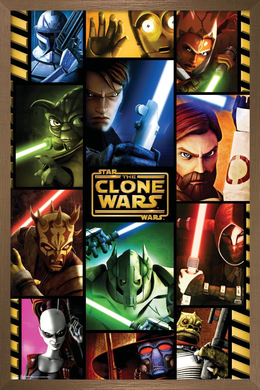 Star Wars: The Clone Wars - Grid Wall Poster, 14.725" x 22.375", Framed