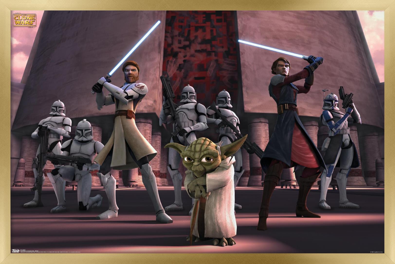 Star Wars: The Clone Wars - Group Wall Poster, 22.375" x 34", Framed - image 1 of 5