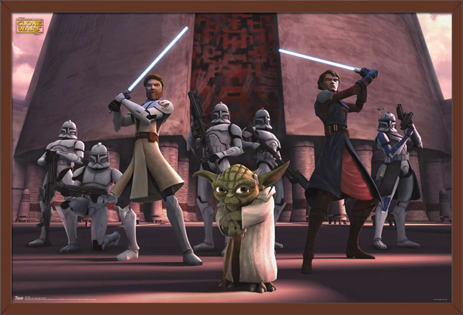 Star Wars: The Clone Wars - Group Wall Poster, 22.375" x 34", Framed