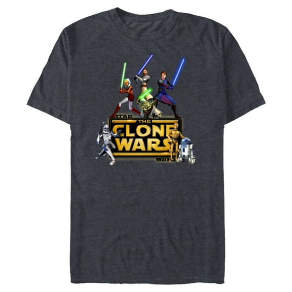 Star Wars The Clone Wars Jedi Warriors - Short Sleeve Blended T-Shirt for Adults - Customized-Navy Heather