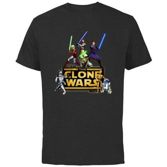 Star Wars The Clone Wars Jedi Warriors - Short Sleeve Cotton T-Shirt for Adults - Customized-Black