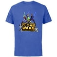 thumbnail image 1 of Star Wars The Clone Wars Jedi Warriors - Short Sleeve Cotton T-Shirt for Adults - Customized-Royal Heather, 1 of 5