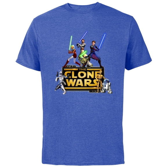 Star Wars The Clone Wars Jedi Warriors - Short Sleeve Cotton T-Shirt for Adults - Customized-Royal Heather
