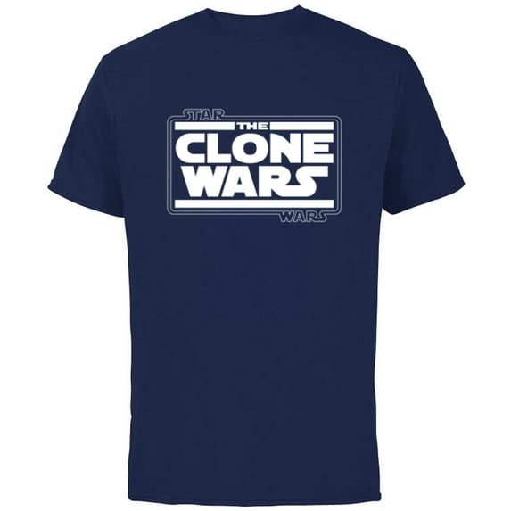 Star Wars The Clone Wars Logo - Short Sleeve Cotton T-Shirt for Adults - Customized-Navy