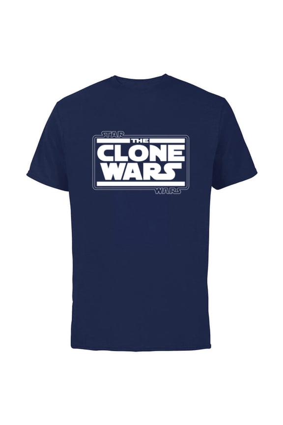 The Clone Wars Logo - Short Sleeve Cotton T-Shirt for Adults - Customized-Navy