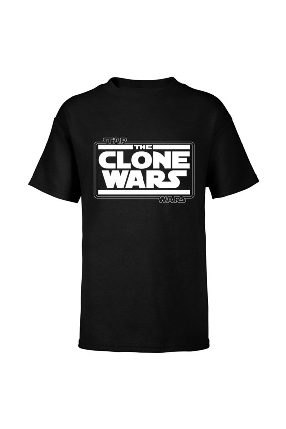 The Clone Wars Logo - Short Sleeve T-Shirt for Kids - Customized-Black