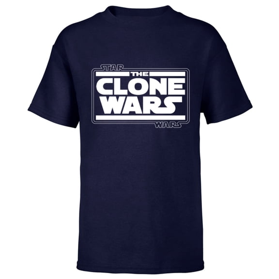 Star Wars The Clone Wars Logo - Short Sleeve T-Shirt for Kids - Customized-Navy